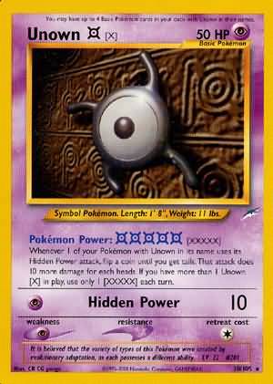 Unown X - 30/105 - Rare - Unlimited available at 401 Games Canada