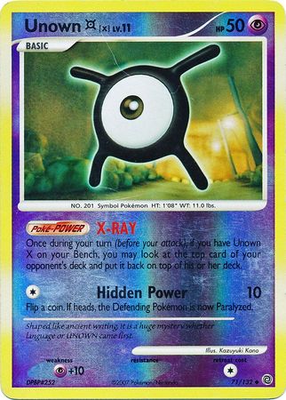 Unown X - 71/132 - Uncommon - Reverse Holo available at 401 Games Canada