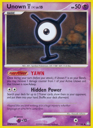 Unown Y - 81/146 - Uncommon available at 401 Games Canada