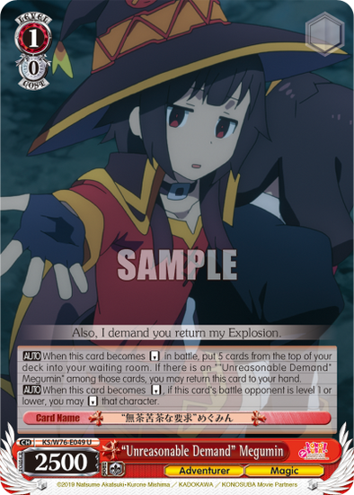 "Unreasonable Demand" Megumin - KS/W76-E049 - Uncommon available at 401 Games Canada