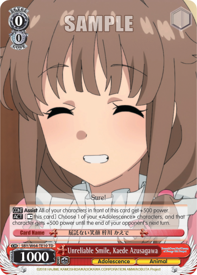 Unreliable Smile, Kaede Azusagawa - SBY/W64-TE10 - Trial Deck available at 401 Games Canada