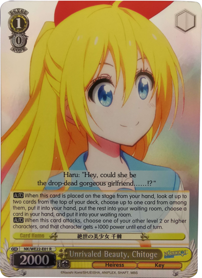 Unrivaled Beauty, Chitoge - NK-WE22-E01 - Rare (Parallel Foil) available at 401 Games Canada