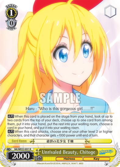 Unrivaled Beauty, Chitoge - NK-WE22-E01 - Rare available at 401 Games Canada