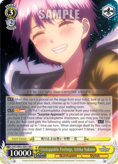 Unstoppable Feelings, Ichika Nakano - 5HY/W83-E001 - Double Rare Plus available at 401 Games Canada