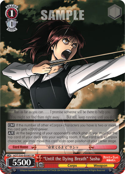 "Until the Dying Breath" Sasha - AOT/S50-E058S - Super Rare available at 401 Games Canada