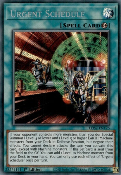 Urgent Schedule - LDS2-EN125 - Secret Rare - 1st Edition available at 401 Games Canada