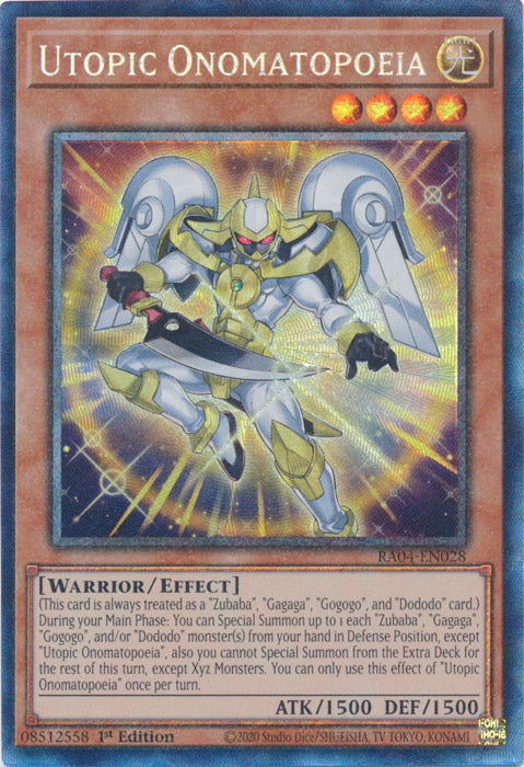 Utopic Onomatopoeia (PCR) - RA04-EN028 - Prismatic Collector's Rare - 1st Edition