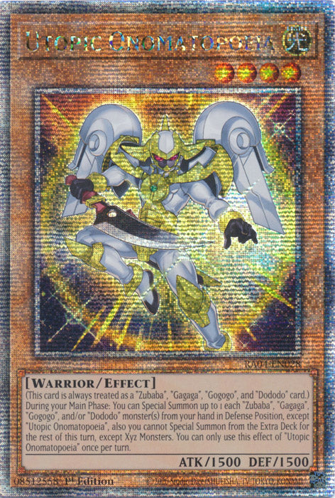 Utopic Onomatopoeia - RA04-EN028 - Quarter Century Secret Rare - 1st Edition