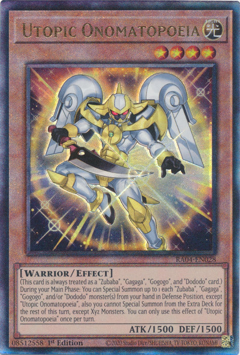 Utopic Onomatopoeia (PUR) - RA04-EN028 - Prismatic Ultimate Rare - 1st Edition