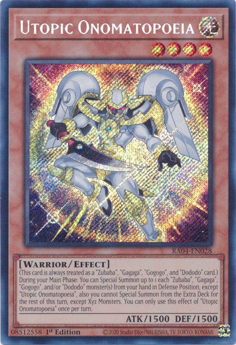 Utopic Onomatopoeia (Secret Rare) - RA04-EN028 - Secret Rare - 1st Edition