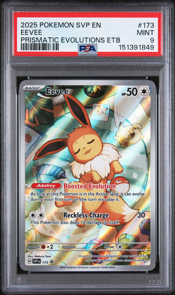 EEVEE (173) - POKEMON SVP EN-SV BLACK STAR PROMO - PRISMATIC EVOLUTIONS ETB - MINT 9
