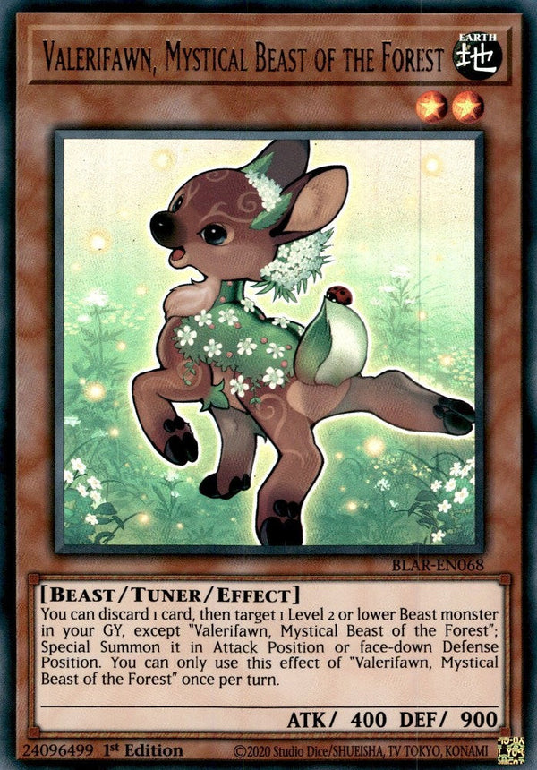 Valerifawn, Mystical Beast of the Forest - BLAR-EN068 - Ultra Rare - 1st Edition available at 401 Games Canada
