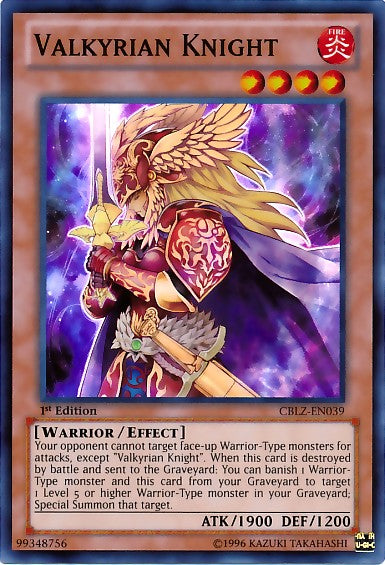 Valkyrian Knight - CBLZ-EN039 - Super Rare - 1st Edition available at 401 Games Canada