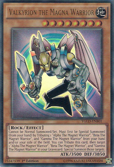 Valkyrion the Magna Warrior - YGLD-ENB01 - Ultra Rare - 1st Edition available at 401 Games Canada