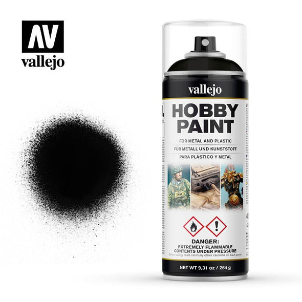 Vallejo - Aerosol - Hobby Paint - Black - 400ml available at 401 Games Canada