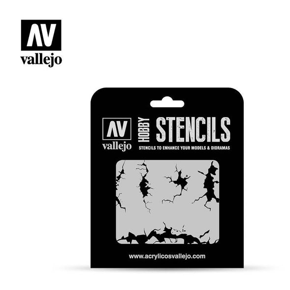 Vallejo - Hobby Stencils - Cracked Wall available at 401 Games Canada