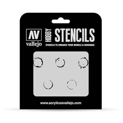 Vallejo - Hobby Stencils - Drum Oil Markings available at 401 Games Canada