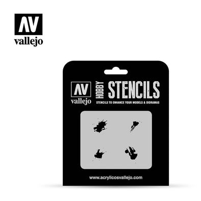 Vallejo - Hobby Stencils - Paint Stains available at 401 Games Canada