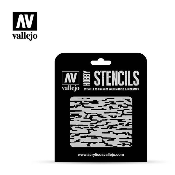 Vallejo - Hobby Stencils - Pixelated Modern Camo available at 401 Games Canada