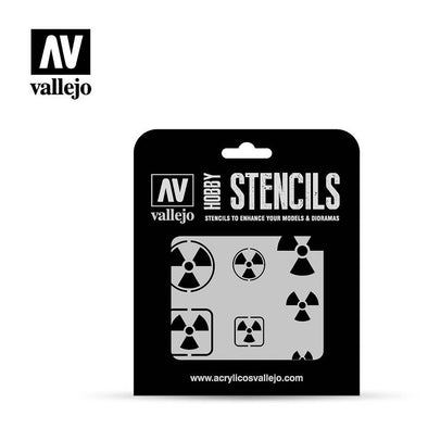 Vallejo - Hobby Stencils - Radioactivity Signs available at 401 Games Canada