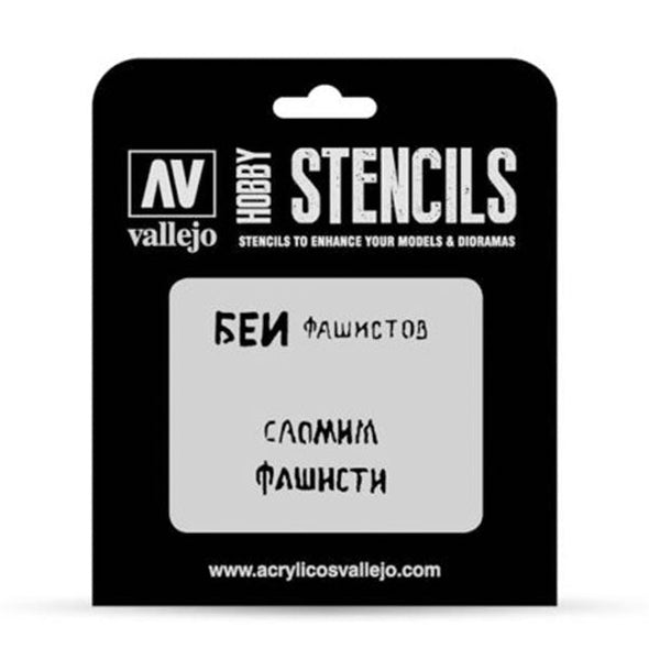 Vallejo - Hobby Stencils - Soviet Slogans WW2 #1 available at 401 Games Canada