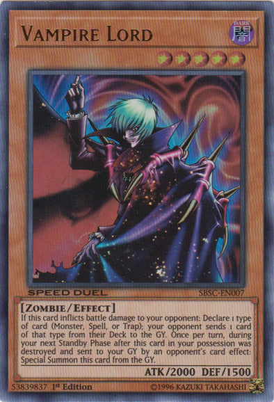 Vampire Lord - SBSC-EN007 - Ultra Rare - 1st Edition available at 401 Games Canada