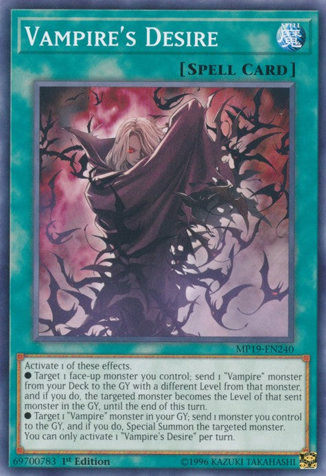 Vampire's Desire - MP19-EN240 - Common - 1st Edition available at 401 Games Canada