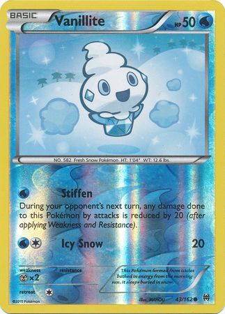 Vanillite - 43/162 - Common - Reverse Holo available at 401 Games Canada