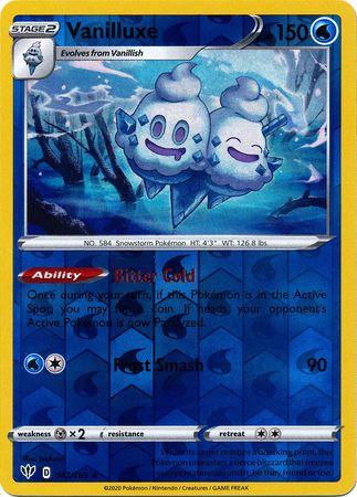 Vanilluxe - 047/189 - Rare - Reverse Holo available at 401 Games Canada