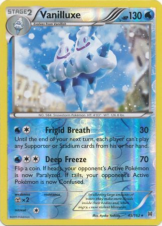 Vanilluxe - 45/162 - Rare - Reverse Holo available at 401 Games Canada