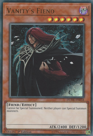 Vanity's Fiend - DUDE-EN034 - Ultra Rare - 1st Edition available at 401 Games Canada