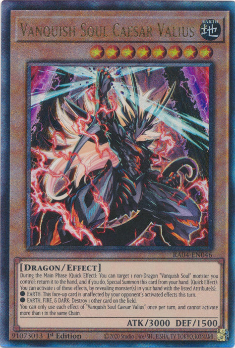 Vanquish Soul Caesar Valius (PUR) - RA04-EN046 - Prismatic Ultimate Rare - 1st Edition