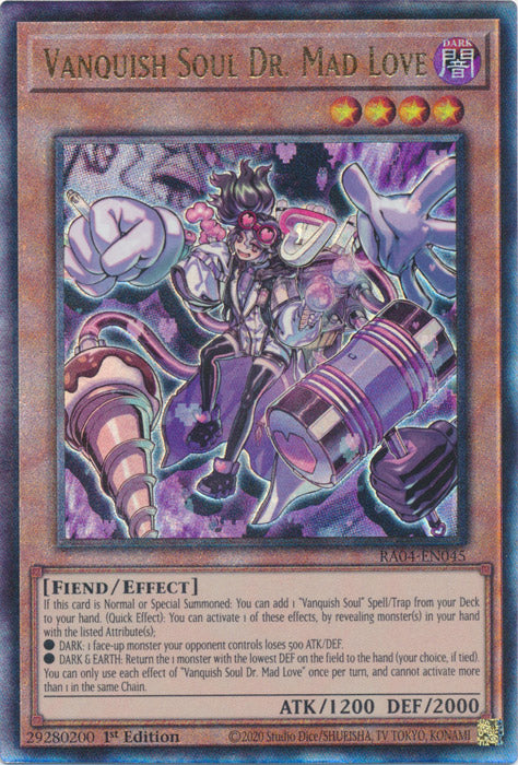 Vanquish Soul Dr. Mad Love (PUR) - RA04-EN045 - Prismatic Ultimate Rare - 1st Edition