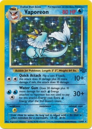 Vaporeon - 12/64 - Holo - Unlimited available at 401 Games Canada