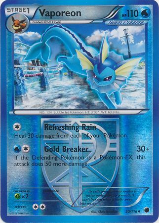 Vaporeon - 20/116 - Uncommon - Reverse Holo available at 401 Games Canada