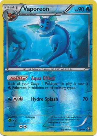 Vaporeon - 22/98 - Uncommon - Reverse Holo available at 401 Games Canada