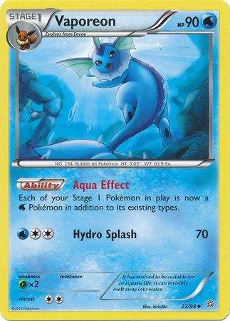 Vaporeon - 22/98 - Uncommon available at 401 Games Canada