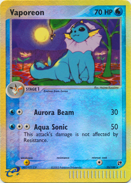 Vaporeon - 25/100 - Rare - Reverse Holo available at 401 Games Canada