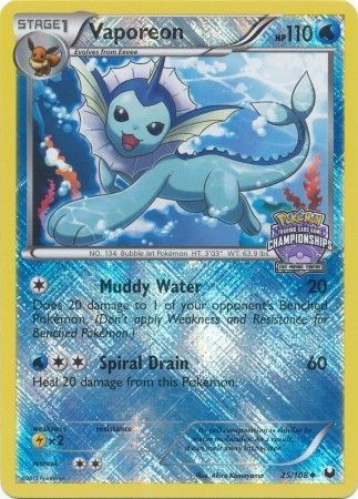 Vaporeon - 25/108 - Promo (State, Province, Territory Championships) available at 401 Games Canada