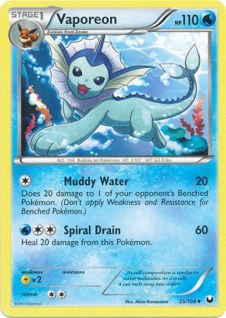 Vaporeon - 25/108 - Uncommon available at 401 Games Canada