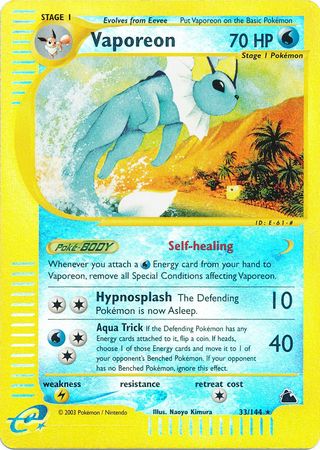 Vaporeon - 33/144 - Rare - Reverse Holo available at 401 Games Canada