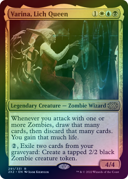 thumbnail interactive-video image 1 of 1x FOIL Varina, Lich Queen | Commander | MTG | Near Mint | Magic The Gathering Single 1 of 5