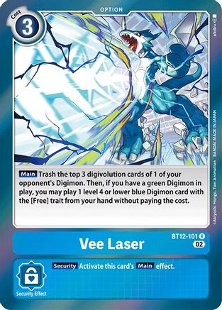 Vee Laser - BT12-101 - Rare available at 401 Games Canada