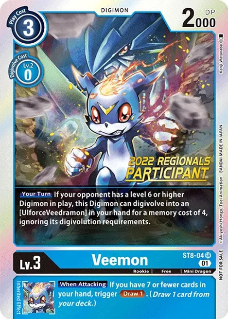 Veemon - ST8-04 - (2022 Championship Online Regional) [Online Participant] available at 401 Games Canada