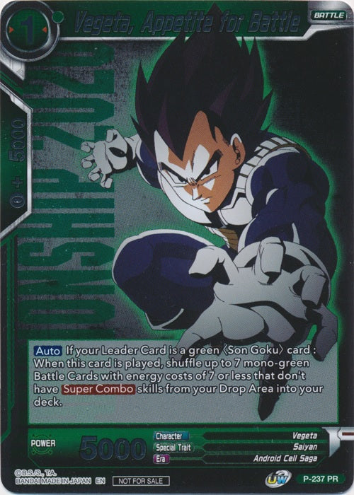 Vegeta, Appetite for Battle - P-237 - Promo (Championship 2020) available at 401 Games Canada