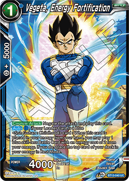 Vegeta, Energy Fortification - BT13-040 - Uncommon (FOIL) available at 401 Games Canada