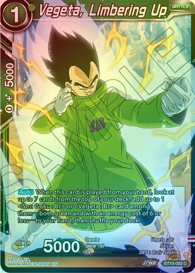 Vegeta, Limbering Up - BT19-083 - Common (Foil) available at 401 Games Canada