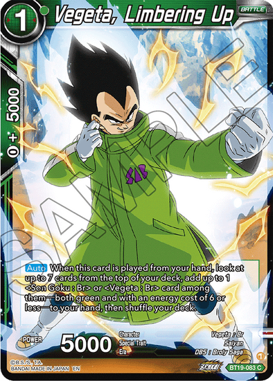 Vegeta, Limbering Up - BT19-083 - Common available at 401 Games Canada