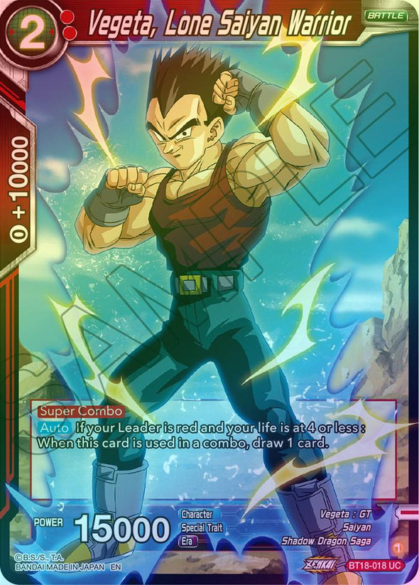 Vegeta, Lone Saiyan Warrior - BT18-018 - Uncommon (Foil) available at 401 Games Canada