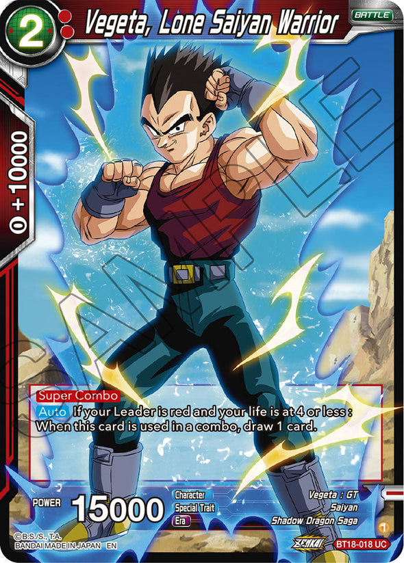 Vegeta, Lone Saiyan Warrior - BT18-018 - Uncommon available at 401 Games Canada